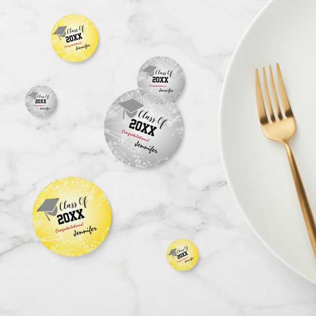 Confeti Tapón de graduación, año de clase 20XX plata fiest (Grupo)