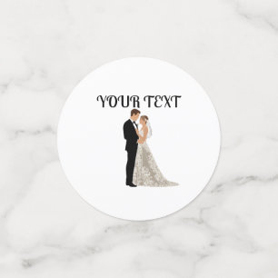 Confeti Tarjeta plana de aviso de fecha de boda