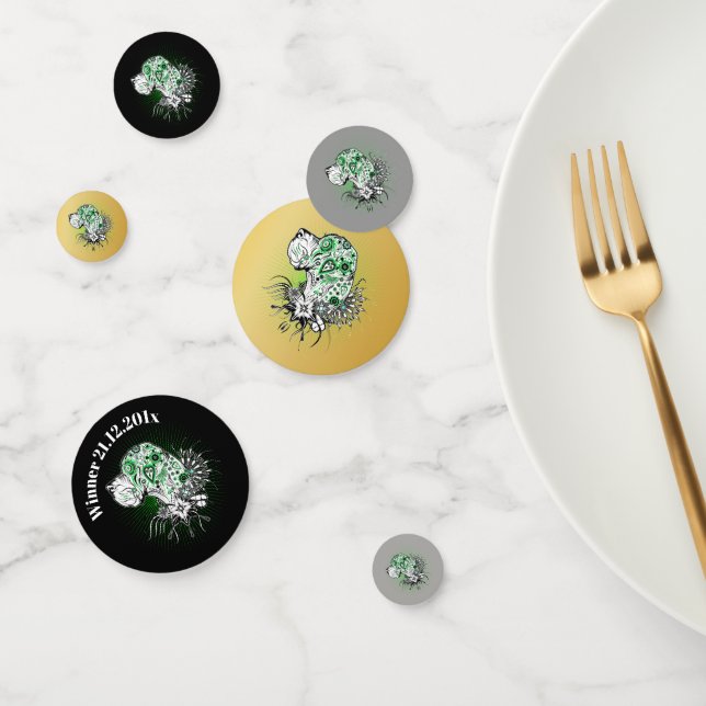 Confeti Tatuaje Gran Danés Dorado Negro (Grupo)