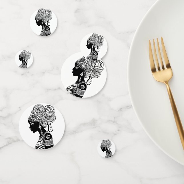 Confeti Tatuaje tribal de retrato Chica africano (Grupo)