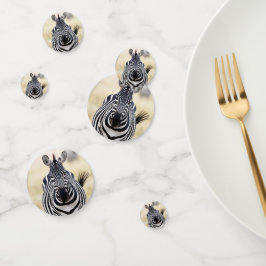 Confeti Te estoy buscando foto de Zebra con texto