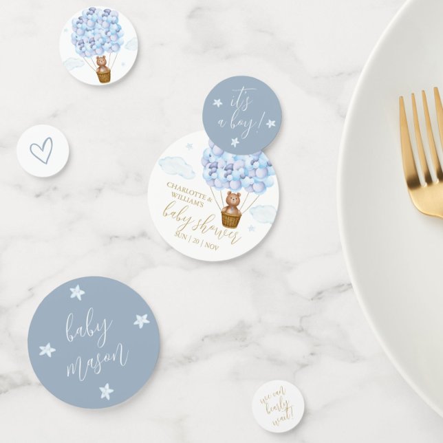 Confeti Teddy Bear Bearly Wait Blue Boy Baby Shower (Teddy Bear Bearly Wait Blue Boy Baby Shower Confetti)