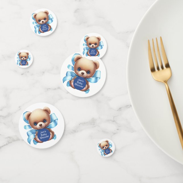 Confeti Teddy Bear Blue Baby Shower (Grupo)
