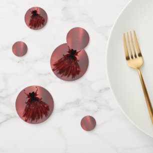 Confeti Tejido gótico Crimson Gown   Oveja Roja Radiante P