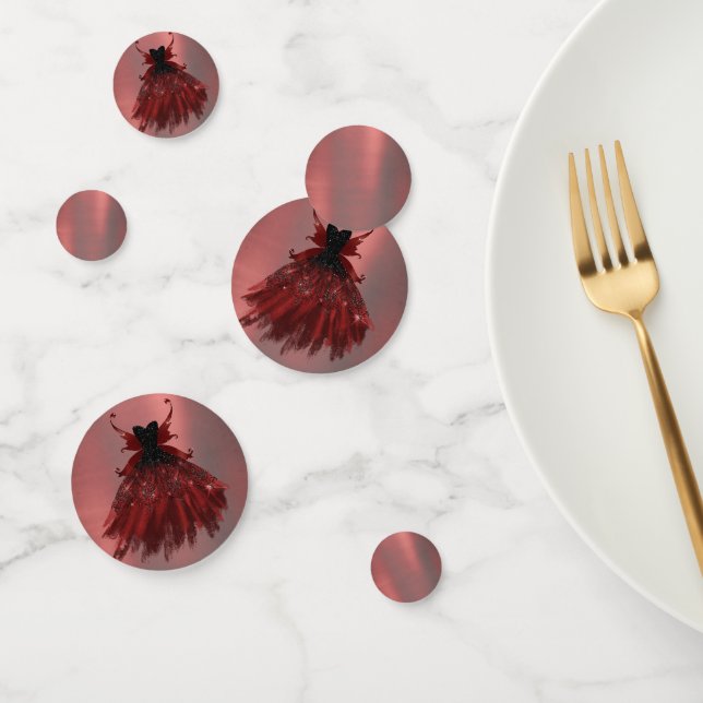 Confeti Tejido gótico Crimson Gown | Oveja Roja Radiante P (Grupo)