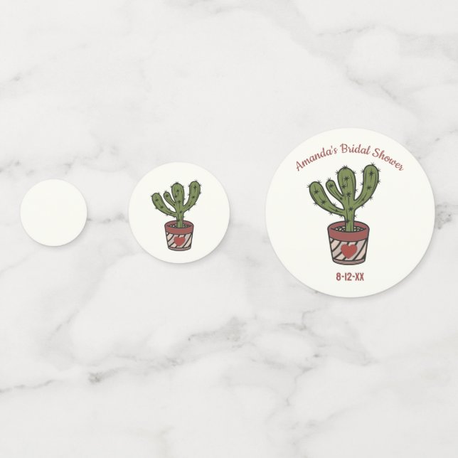 Confeti Tema de Cactus para Despedida de Soltera Personali (Anversos)