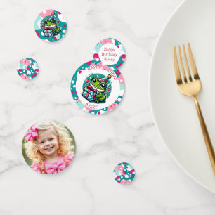 Confeti Tema de Rana Feliz de Cumpleaños Personalizada