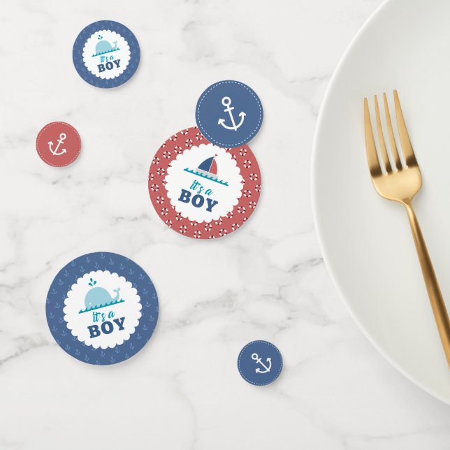 Confeti Tema náutico Es un niño ID573 (Grupo)