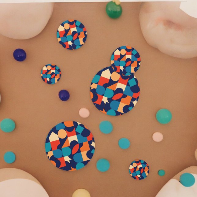 Confeti Tema retro (retrobauhaus party confetti,kids birthday party,baby shower,graduation,nightparty,throw fun confetti)