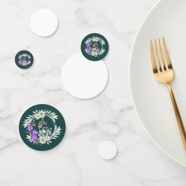 Confeti Timeless love story dark teal (Grupo)