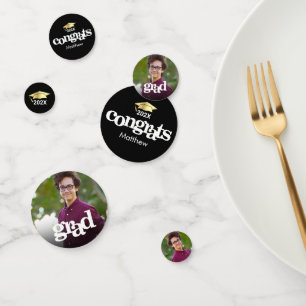 Confeti Típografía en negrita de la foto de la graduación 