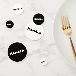 Confeti Tipografía moderna de Kamala blanco minimalista