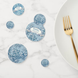 Confeti Toile de Jouy azul floral vintage teal