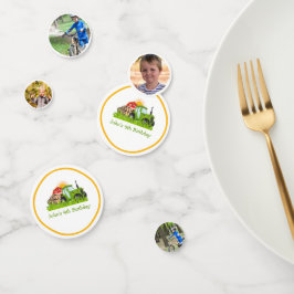 Confeti Tractor verde | Decoración de fiesta de cumpleaños