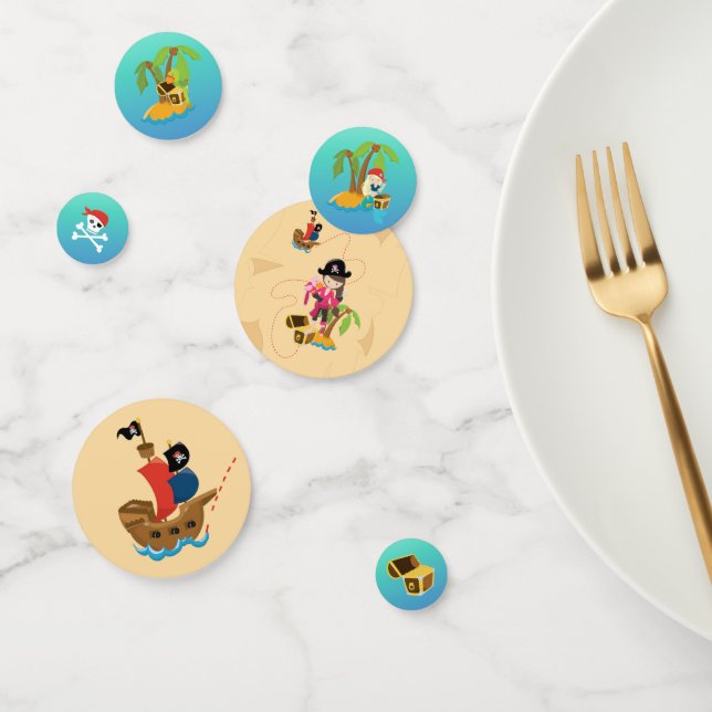 Confeti Treasure Map Chica Pink Pirate Birday Party (Grupo)