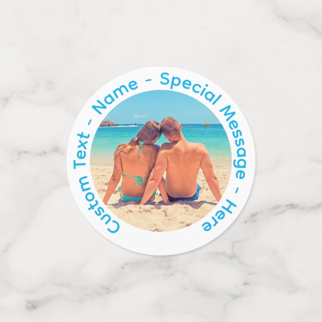 Confeti Tu foto con texto Personalizado personalizado (Anverso pequeño)