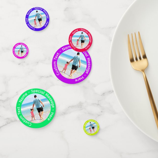 Confeti Tu foto de cortesía con texto Personalizado y los  (Grupo)