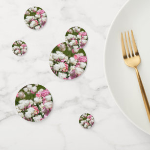 Confeti Tulipanes blancos y rosados brillantes en un día s