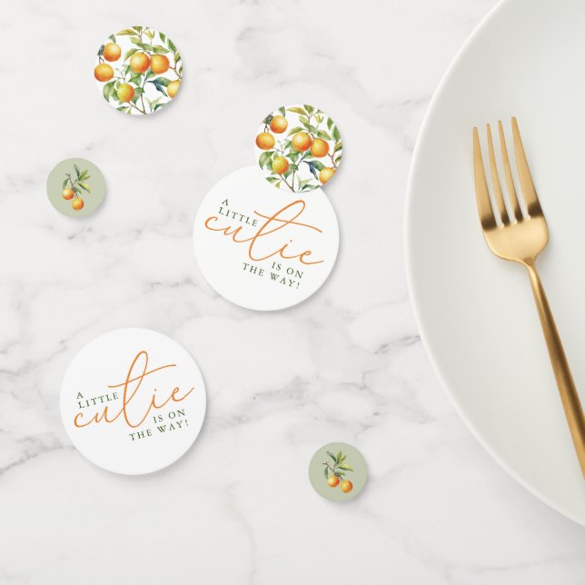 Confeti Un Pequeño Testigo Está En Camino Naranja Baby Sho (Grupo)