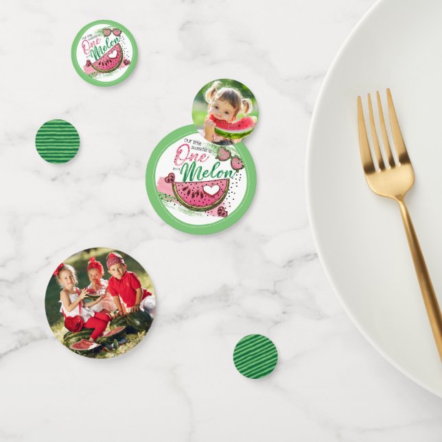 Confeti Una Cuta En Una Foto Fiesta De Melón (Grupo)