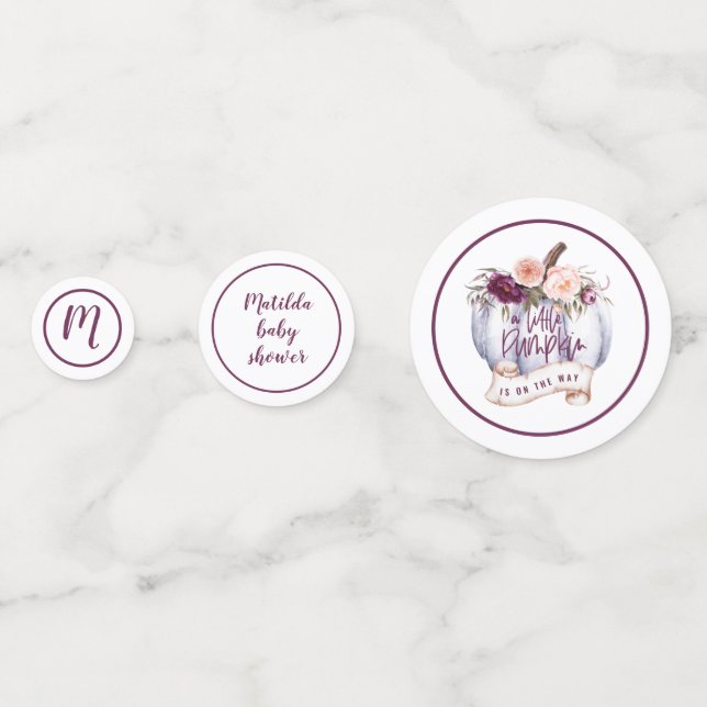 Confeti Una pequeña calabaza caerse una ducha de bebé deco (Reversos)