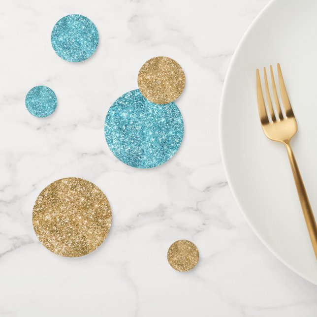 Confeti Unicorn Purpurina de Turquoise Aqua Glitz (Grupo)