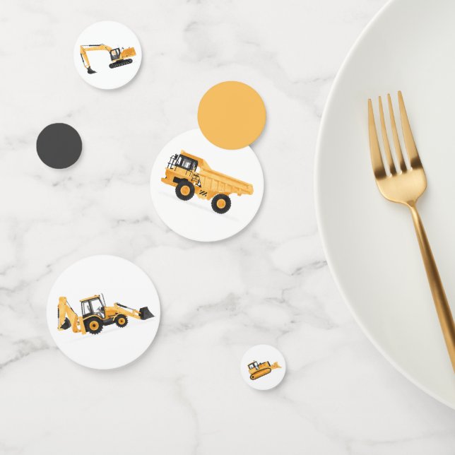 Confeti Vehículos de construcción Cumpleaños {Parte (Grupo)