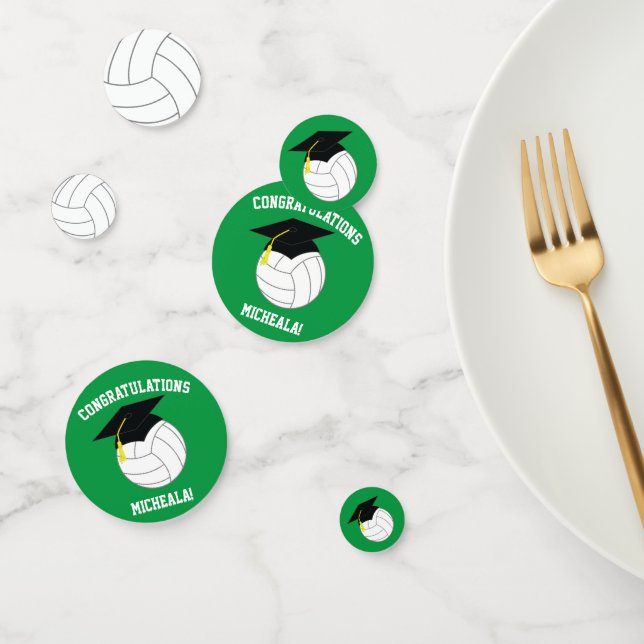 Confeti Verde de la graduación de voleibol (Grupo)