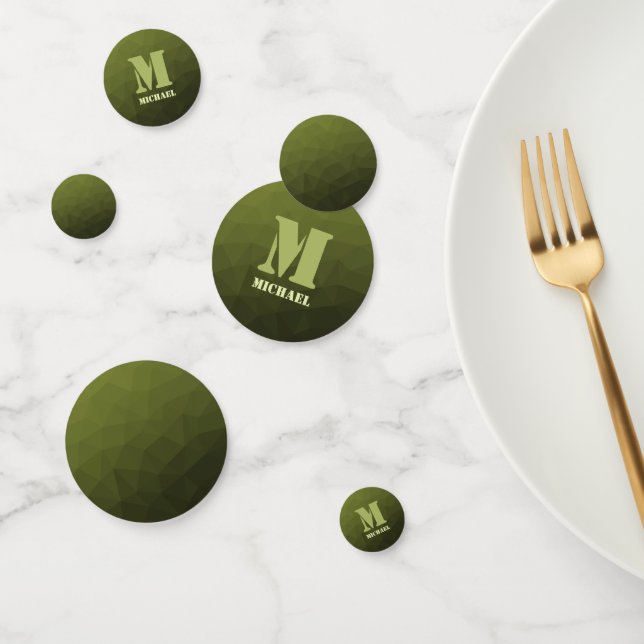 Confeti Verde oliva del ejército patrón de malla geométric (Grupo)