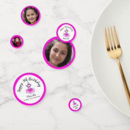 Confeti Vestido de tutu rosa foto personalizado de 9 años