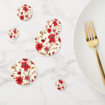 Vibrante Ilustracion Botánico Rojo