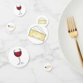 Confeti Vino Enamorado Vino Rojo Vidrio Brie Queso Vino
