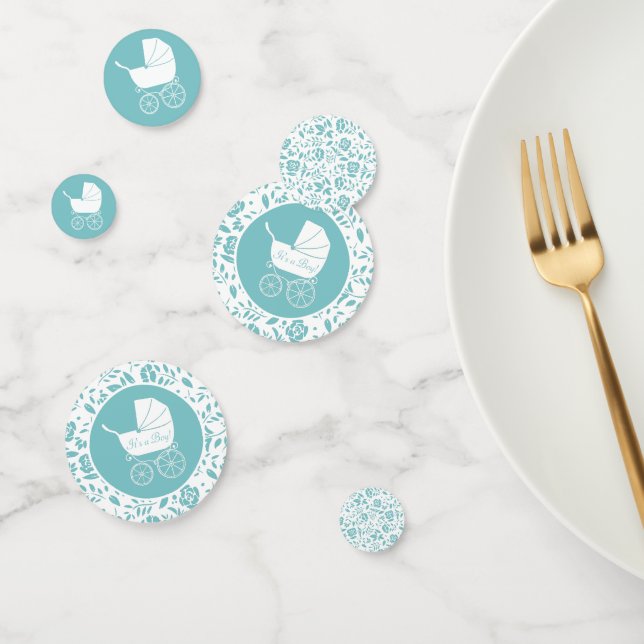 Confeti Vintage Carrie Baby Shower Cute Blue Boy (Grupo)