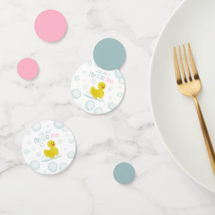 Confeti Waddle be be gender revela burbujas del pato de ca