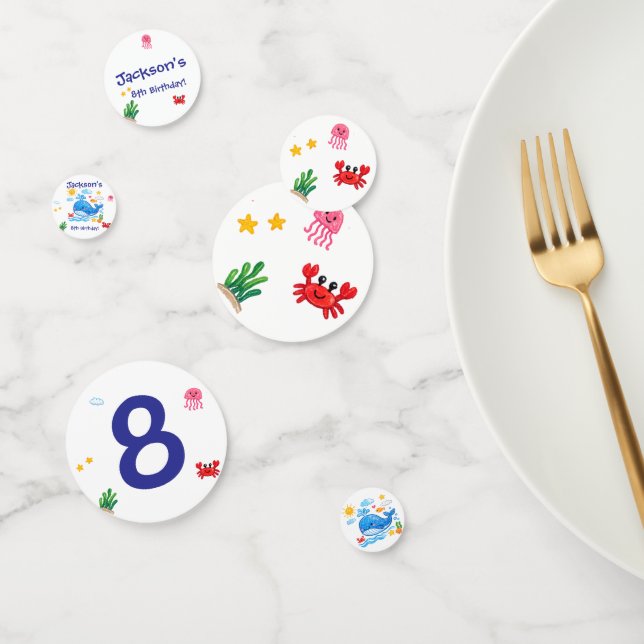 Confeti Whale Theme Summer Kids Birthday Party (Grupo)