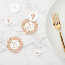 Confeti Whimsical Hot Air Balloon Rosa Baby Shower