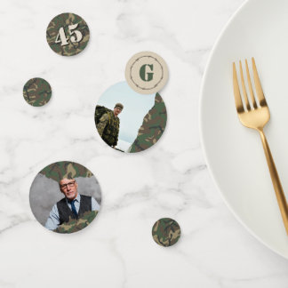 Confeti Woodland Camo Military Photos Retirement Party