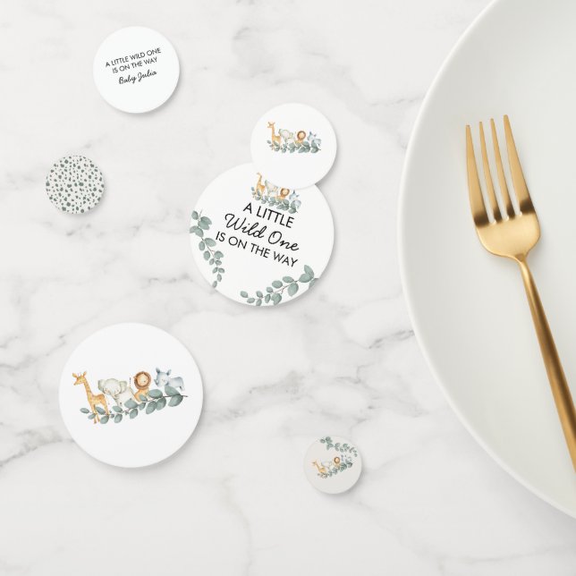 Confeti Zoo Animals Baby Shower Elephant Lion Rhino (Grupo)