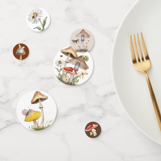 Confetti Baby Shower de Woodland Mushroom con inse (Grupo)