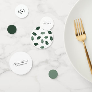 Confetti Boda de hojas verdes tropicales formales