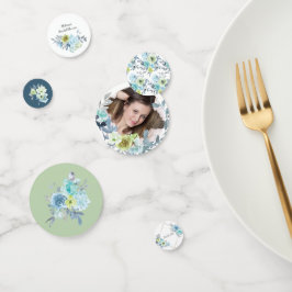 Confetti Boda floral verde amarillo claro