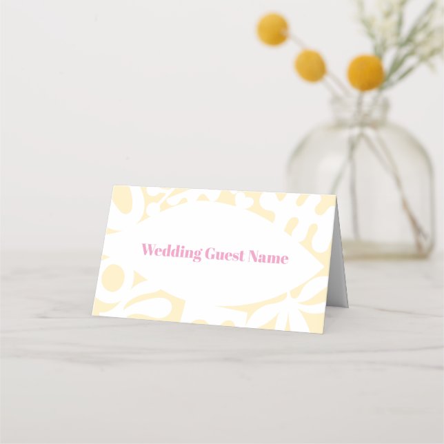 Confetti Collage Tarjeta de lugar plegado (Anverso)