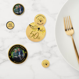 Confetti con plantilla de fotografía de Lovebirds