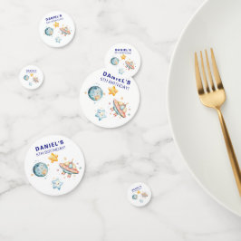 Confetti con temas de espacio de cumpleaños para n