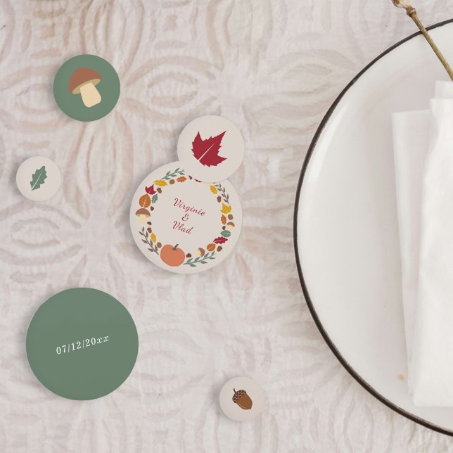 Confetti de boda de guerra y otoño (Wreath & Fall Wedding Confetti)