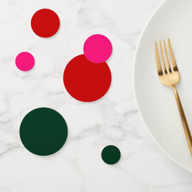 Confetti de color verde y rosa rojo (Grupo)