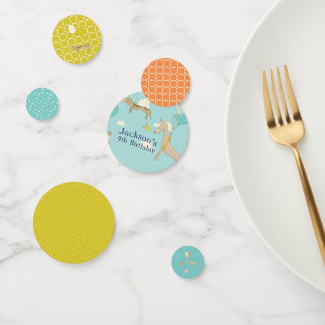 Confetti de cumpleaños de perros ilustrados (Grupo)