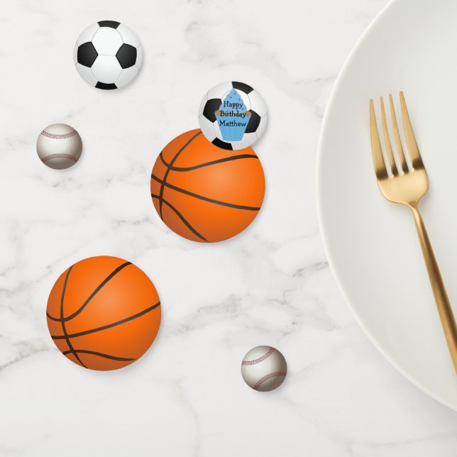 Confetti de cumpleaños para deportes personalizado (Grupo)