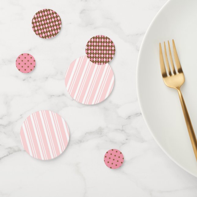 Confetti de diseño rosa para bufés y comidas (Grupo)