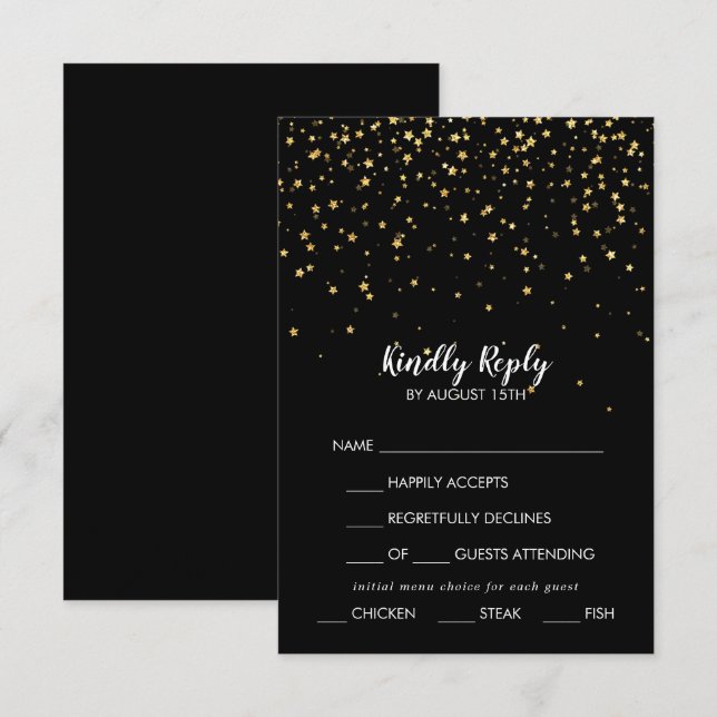 confetti de efecto metalizado dorado | Black Menu  (Anverso / Reverso)